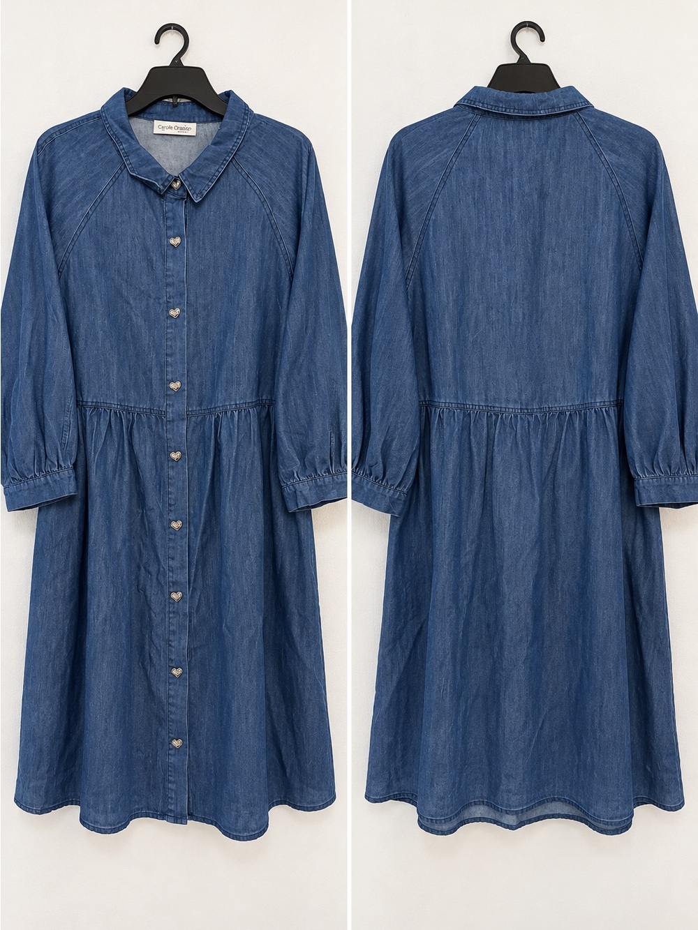 Coyuchi Indigo Denim Midi Shirt Dress